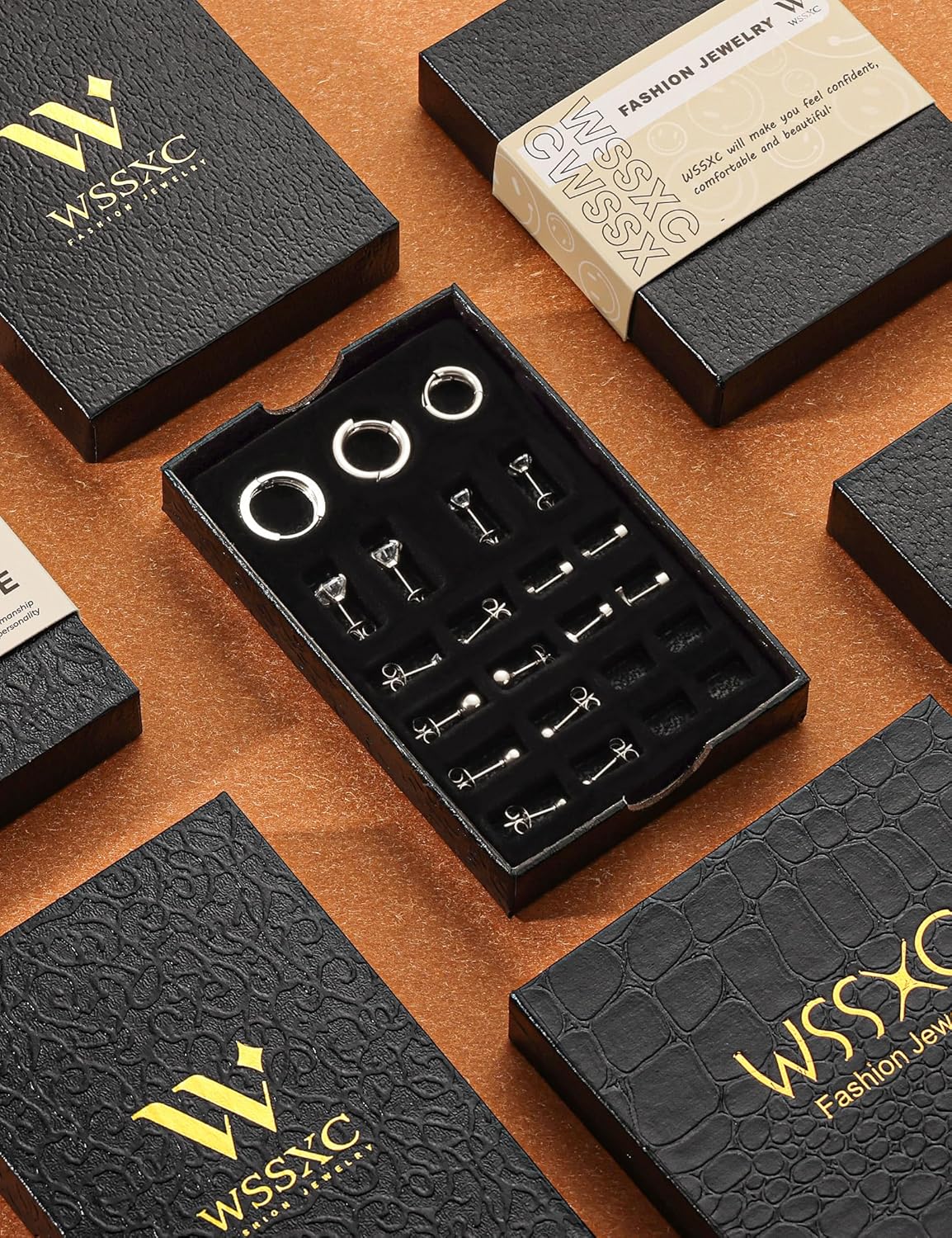 11 Pairs Surgical Steel Earrings Sets for Multiple Piercing Lightweight Small Huggie Hoop Earrings CZ Stud Earrings for Women Cartilage Trendy Hypoallergenic free combination（gold/silver/roes) - Image 6