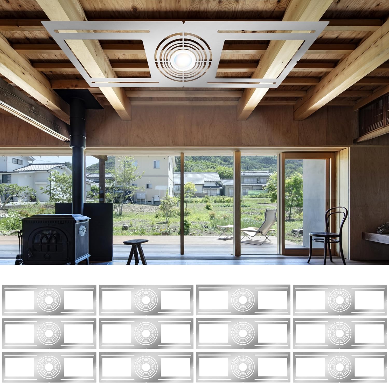 12 Pack New Construction Mounting Plate, 2/3/3.75/4/5/6 Inch Round Hole, Galvanized Flat Steel Rough-in Bracket for Shallow LED Recessed Wafer Light Housing Plate