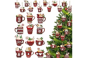 BBTO 36 Pieces Christmas Ornaments: Festive Buffalo Plaid for Your Tree