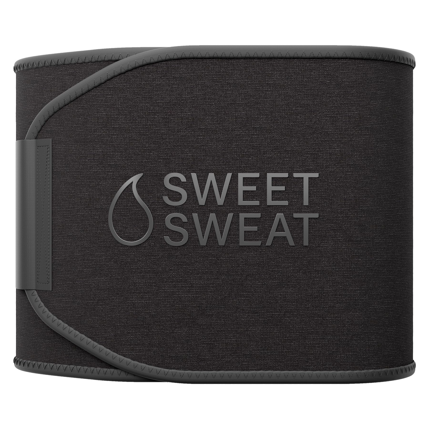 Sports Research Sweet Sweat Waist Trimmer for Women and Men - Sweat Band Waist Trainer Belt for High Intensity Training and Gym Workouts, 5 Adjustable Sizes Matte Black