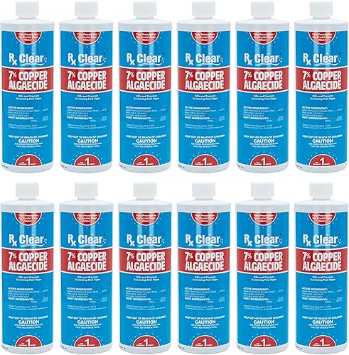 Miniatura 8 de Rx Clear 7% de algicida de cobre Mata y previene las algas para piscinas en el suelo y sobre el suelo Fórmula segura para nadadores Botellas