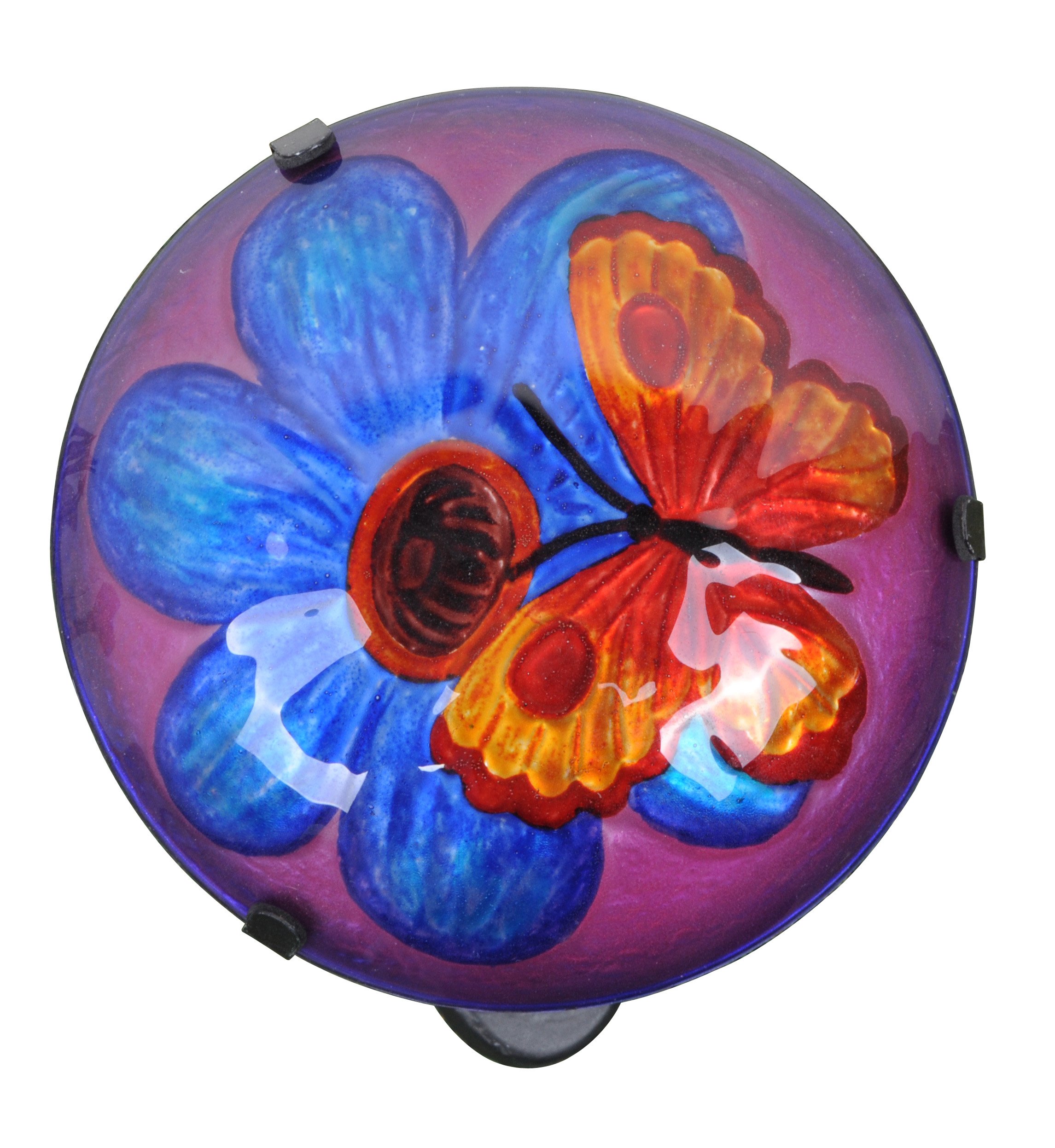 Peaktop Solar-Gartenstecker – 2er Set Bunte Glaslaternen (Schmetterling/Marienkäfer) – Beleuchtet Wege & Beete