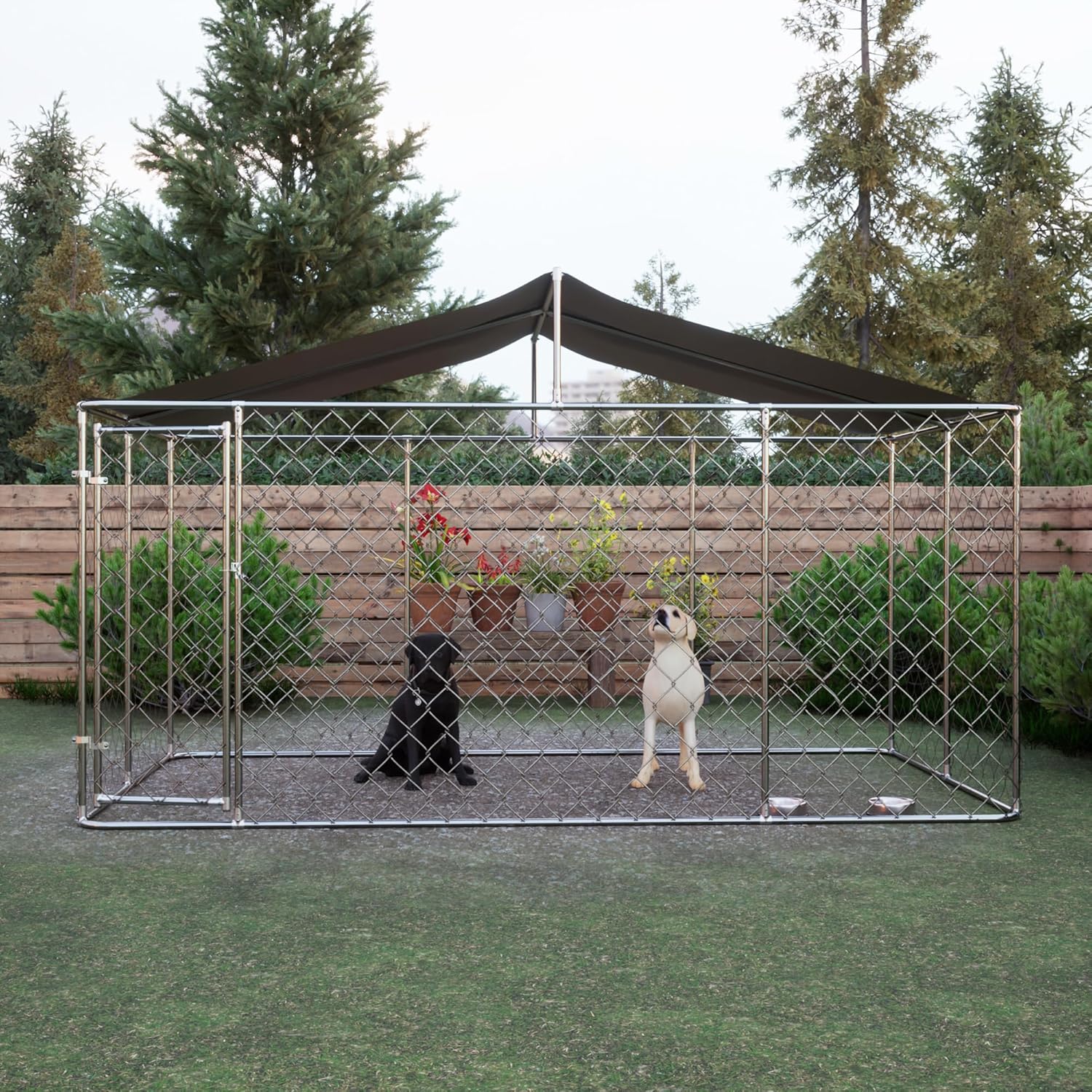 Dog Kennel Outdoor with Roof Dog House Pen Enclosure Heavy