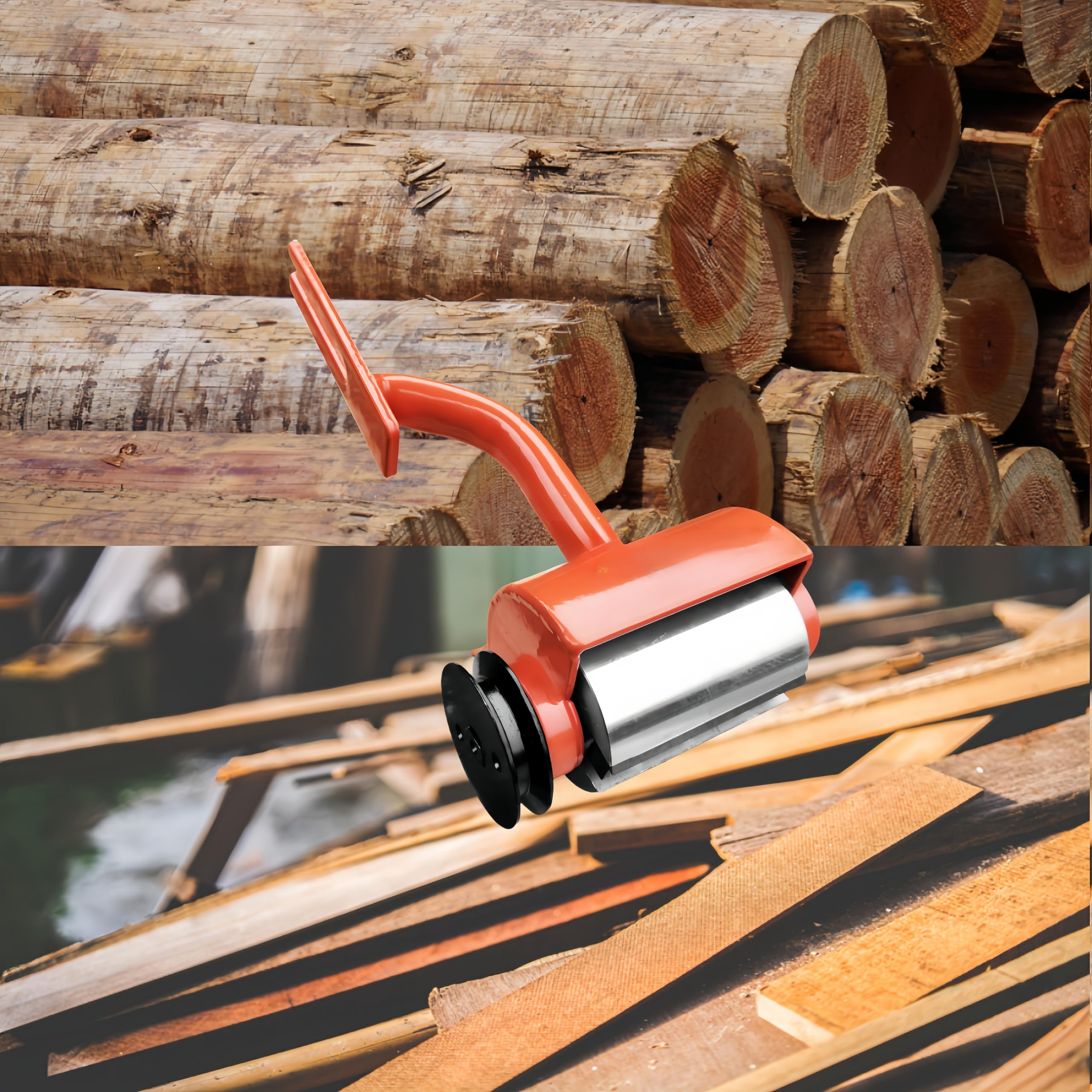 Holzschäler, Entrindungswerkzeug passend für Husqvarna & Stihl Kettensäge, Aluminiumlegierung, Kettensäge, Holzdebarker-Aufsatz mit 6 Klingen für die Holzentrindung, Holzverarbeitung