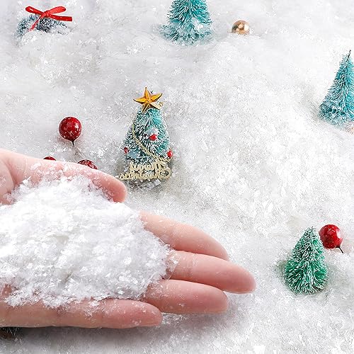 Decoración de nieve falsa de Navidad de 20 onzas 20.11 oz - Relleno de polvo de nieve artificial blanco parpadeante - nieve artificial brillante