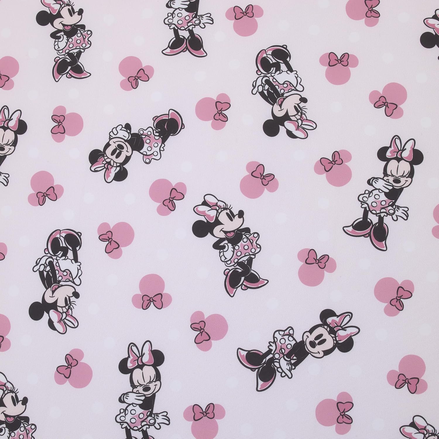 Disney Minnie Mouse Pink, Black, and White Super Soft Nursery Fitted Crib Sheet