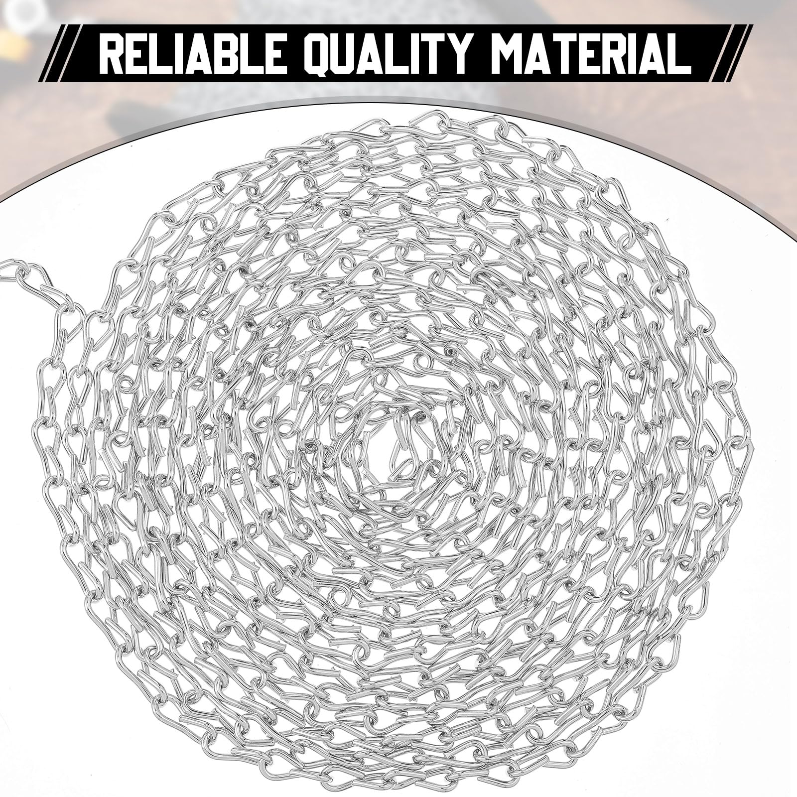 Yaocom 50ft Silver Hanging Jack Chain with 10 Pcs S Hooks, 2mm — Amazon image 4