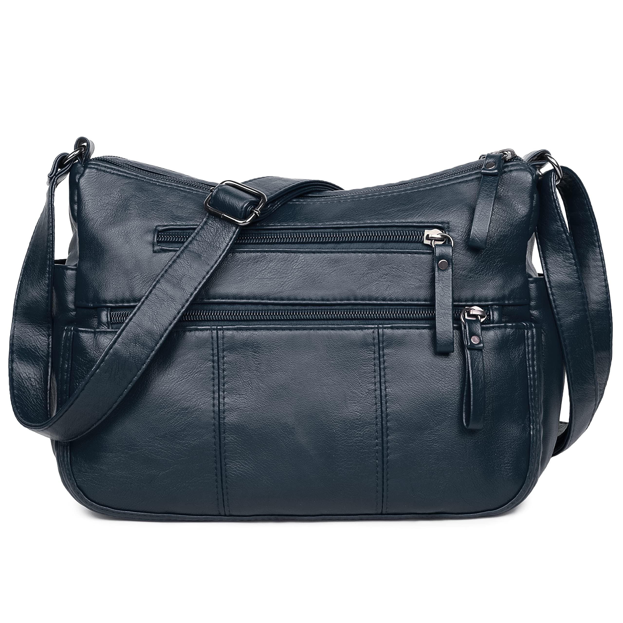 VOLGANIK ROCK Purses for Women Soft PU Leather Shoulder Bag Ladies Crossbody Purse and handbags Lightweight Pocketbook, Dark Blue-11.8", M