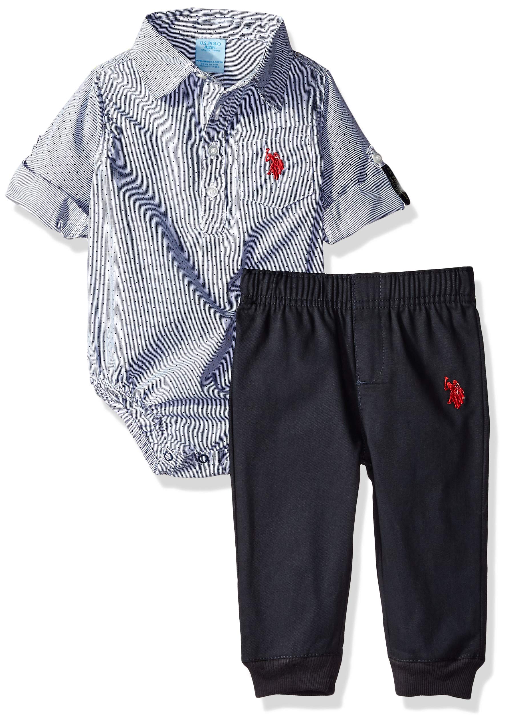 U.S. Polo Assn. Baby Boys Bodysuit and Pant Set