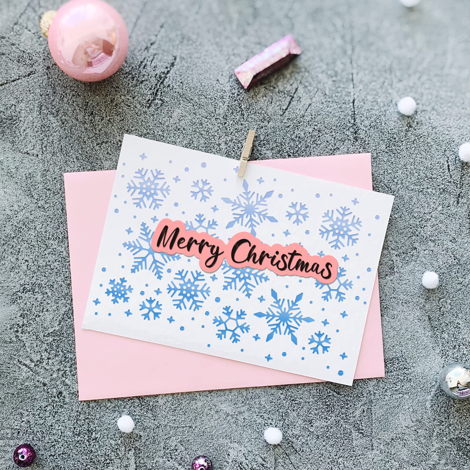 GLOBLELAND Weihnachtsrand Hintergrund Hot Foil Plate zur Herstellung von Kartendekoration Schneeflocken-Rand Hot Foil Paper Plate für Scrapbooking Metall-Hot Foil Plate für Fotoalbum