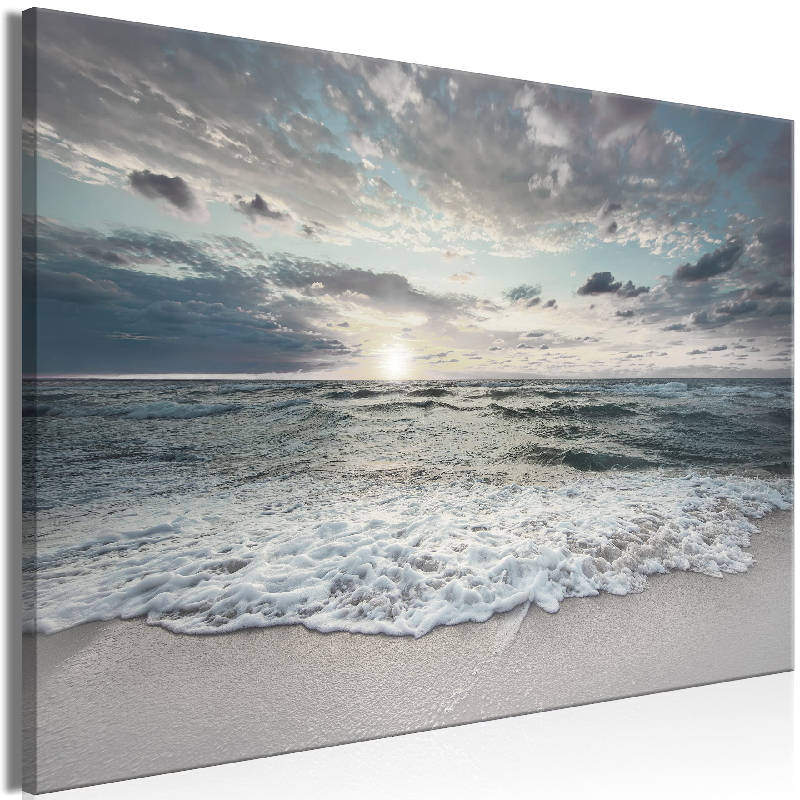 murando Cuadro Acústico Paisaje 120x80 cm espuma acústica absorbe el sonido | aislamiento lienzo de 1 pieza Impresión Artística Decoración de Pared mar amanecer cielo nubes