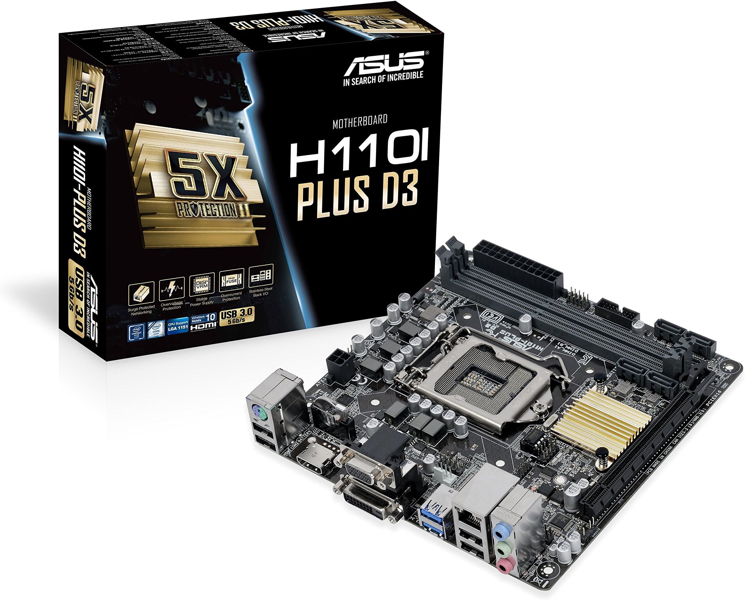 ASUS Intel LGA1151 H110 Chipset I-Plus Mini-ITX Motherboard