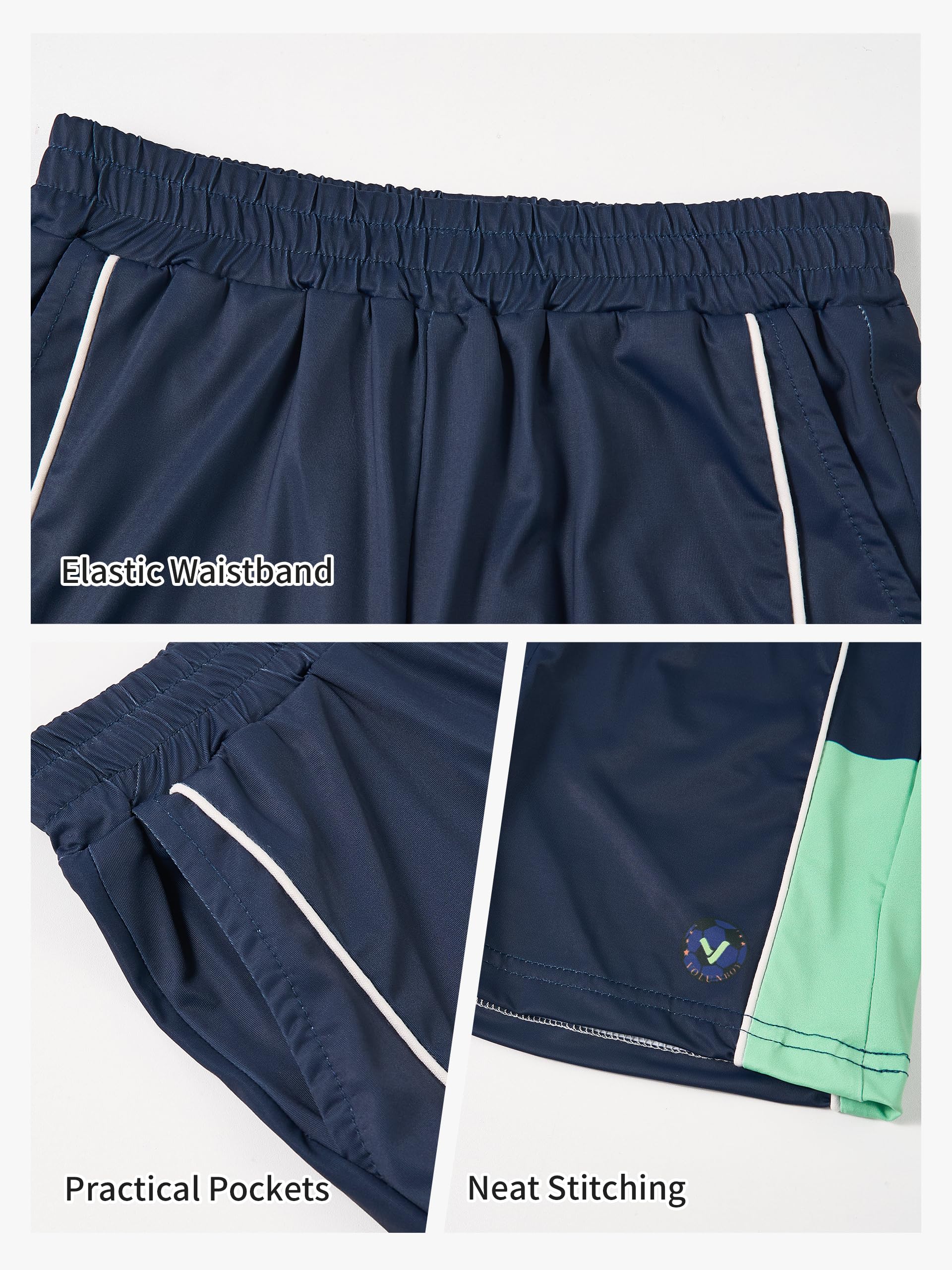 Volunboy Ensembl Football 3 Pièces Garçons, Tenue Sport Séchage Rapide, Idéal pour Entraînement, Match et Cadeau, 3-8 Ans