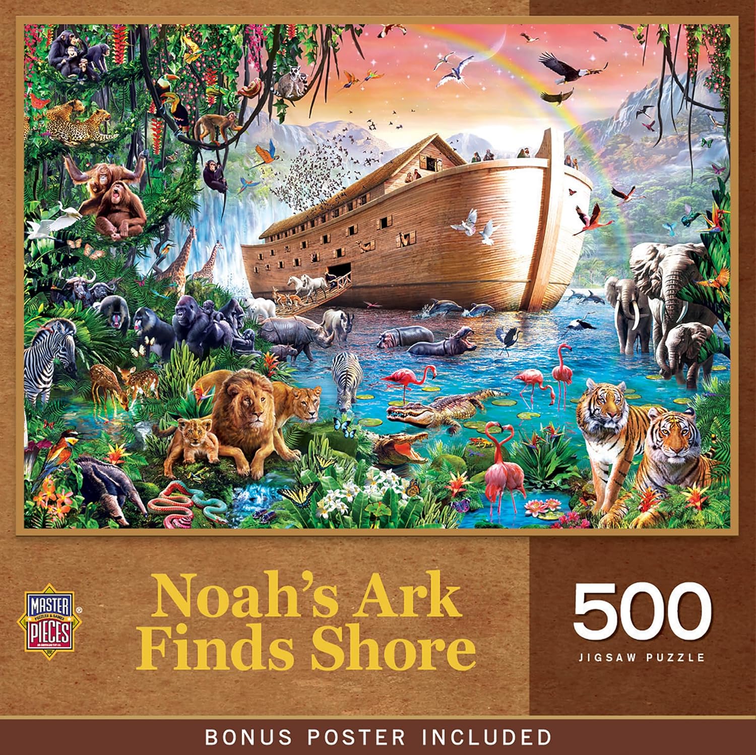 MasterPieces Noah's Ark Puzzle 500 Pieces - Jigsaw for Adults, Family, or Kids - Eco-Friendly, Matte Finish, 15"x21"