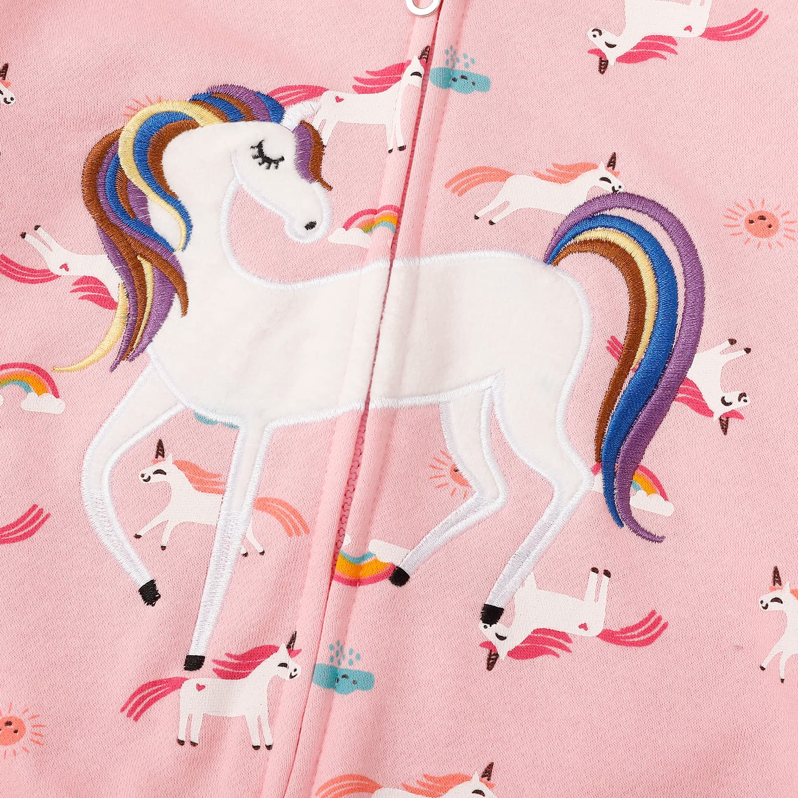 Felpa con cappuccio con zip e unicorno arcobaleno felpa con cappuccio per il rientro a scuola giacca rosa capispalla 6T