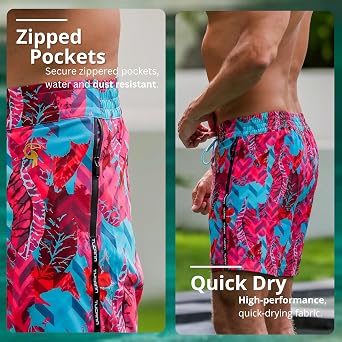 Men's Trunks Compression Liner Quick Dry Zipper Pocket Chlorine Resistant