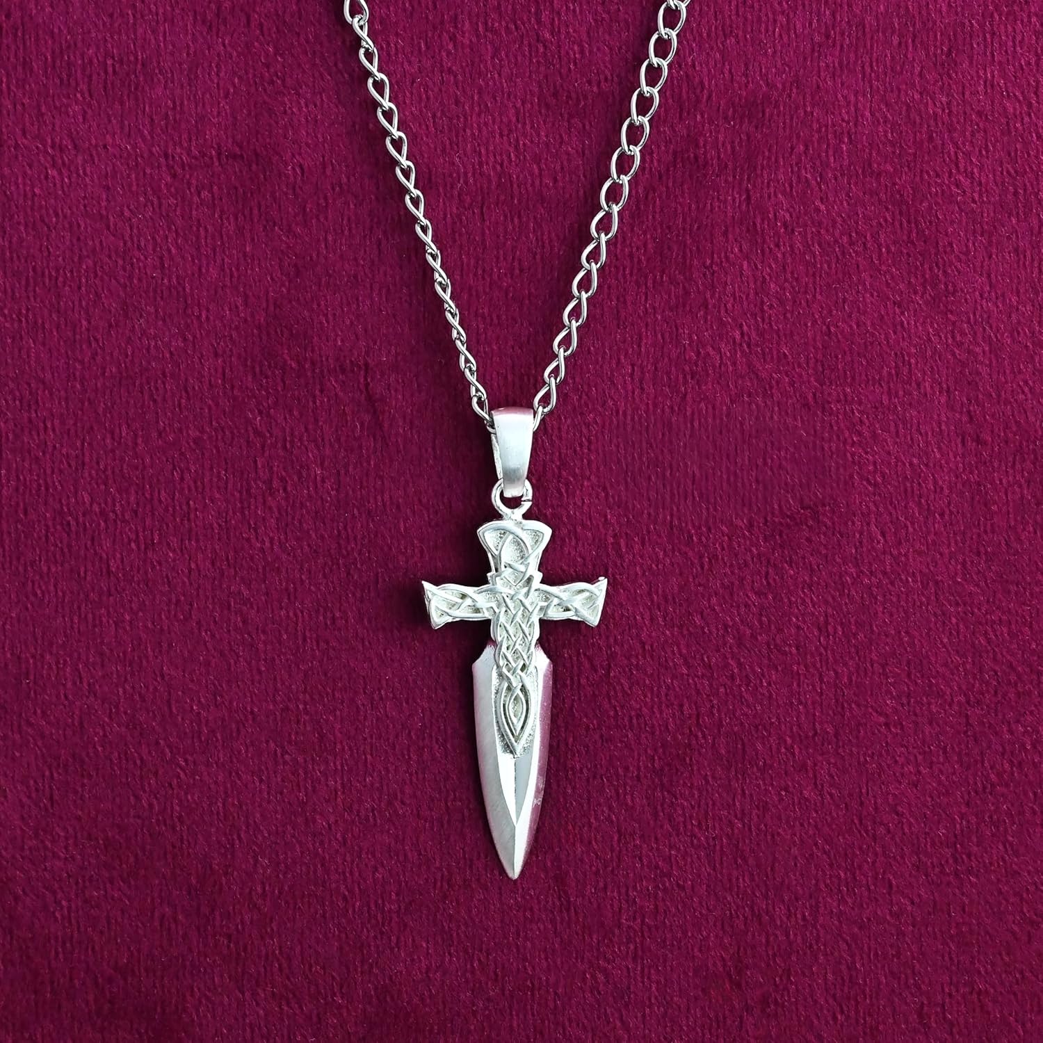 Celtic Cross Dagger Pendant for Men – Stainless Steel Necklace, Tarnish-Resistant, Viking Gothic Sword Cross Jewelry, 24” Chain - Image 8