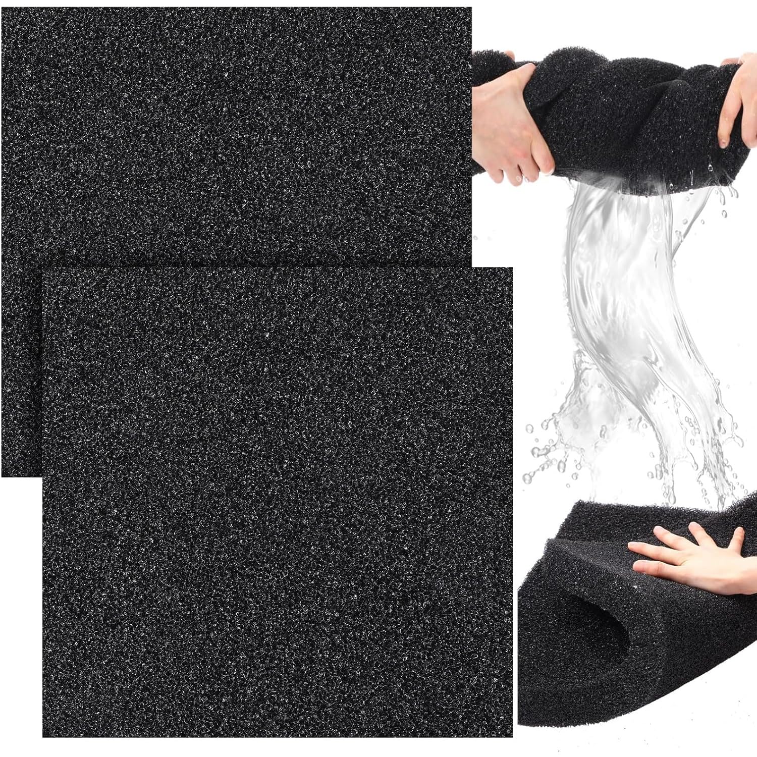 Aquarium Biochemical Cotton Filter Foam Black Fish Pond Filter Material Biochemical Filters Cotton Accessories Black Thick Aquarium Sponge Filter Biochemical Cotton Filtration.