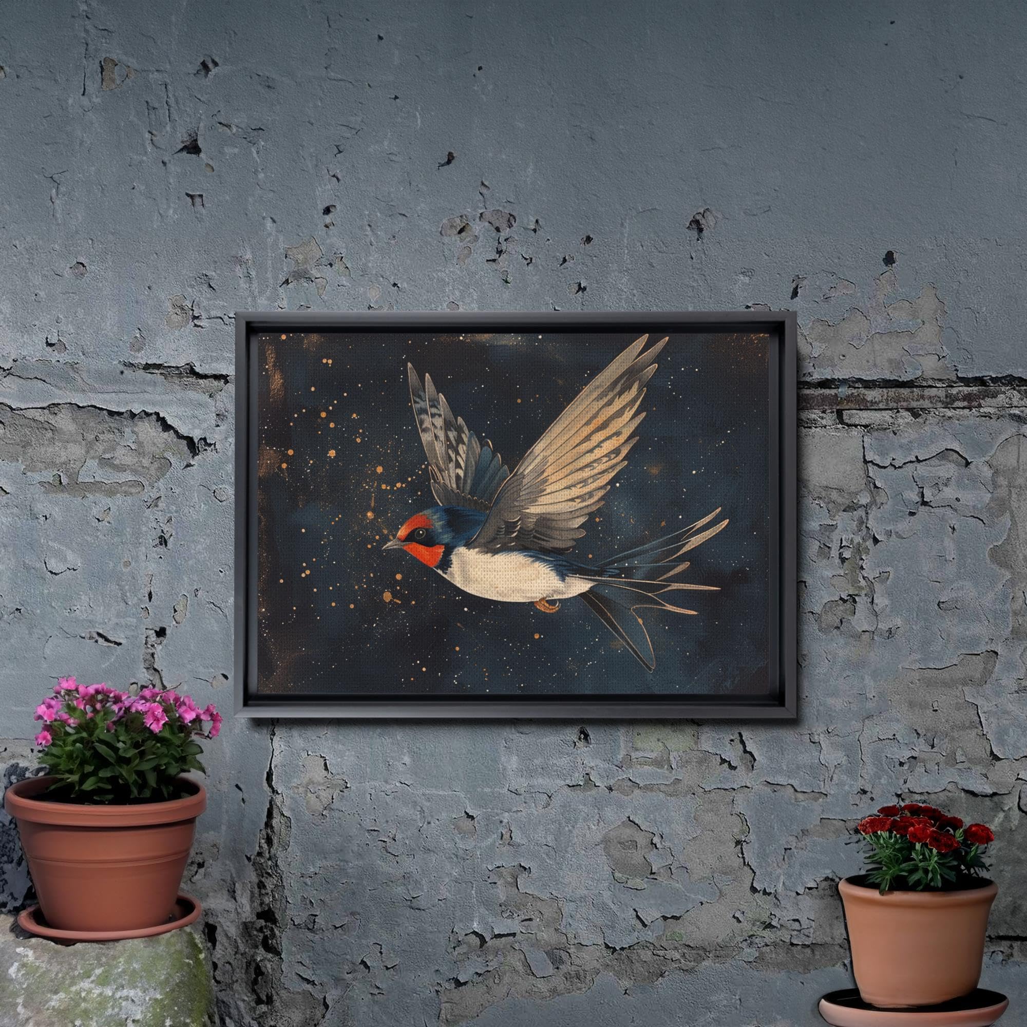 USA Vintage swallow canvas art キャンバスアート Amazon.com: SUDDENSUPPLY Vintage Swallow Print, Swallow Painting