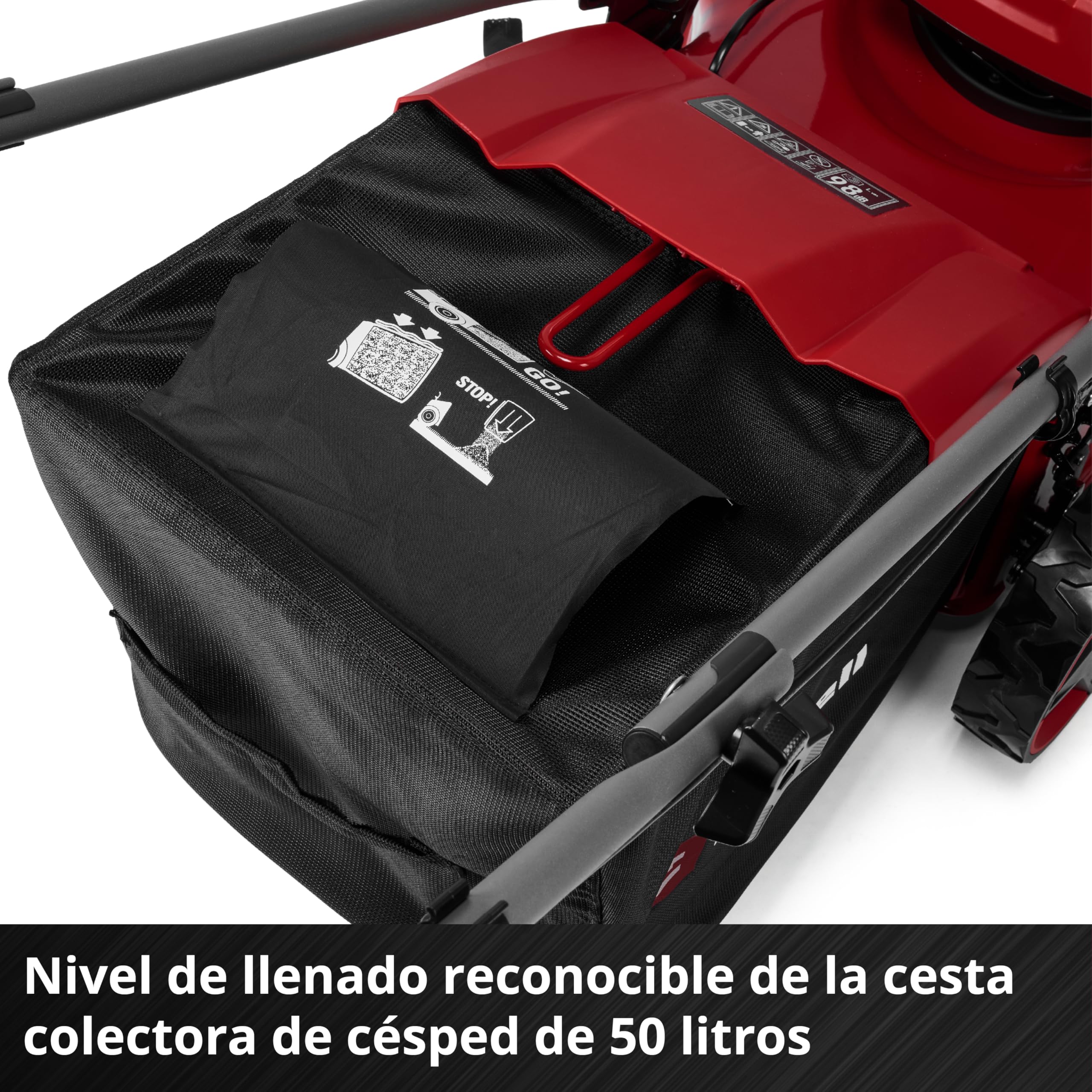 Einhell cortacésped con batería GC-CM 36/51 S Li BL (2x5,2Ah) Power X-Change (36 V, 51 cm de Ancho de Corte, hasta 750 m², Brushless, Cesta colectora 50 L, Incl. 2 baterías 5,2 Ah + Twincharger)