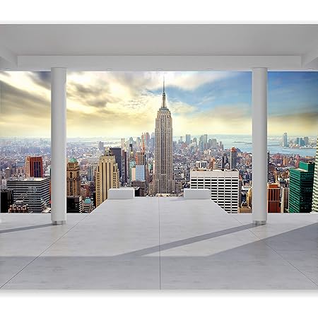 murando Fotomurales 350x256 cm XXL Papel pintado tejido no tejido Decoración de Pared decorativos Murales moderna de Diseno Fotográfico ciudad New ...