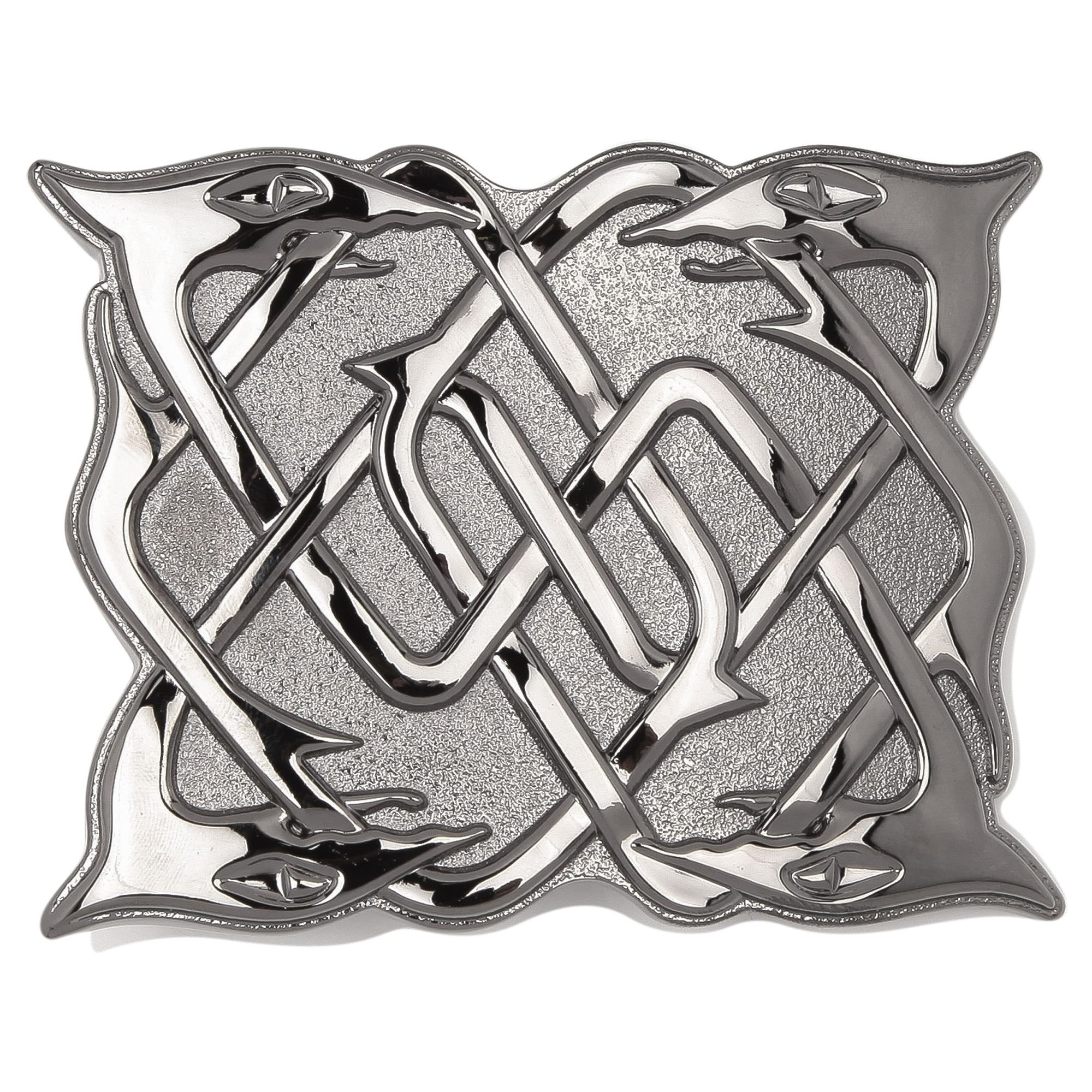 Kilts Wi Hae Sturdy Polished Chrome Serpent Kilt Belt Buckle