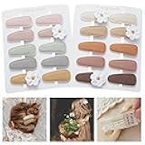 Fancy Clouds 20 Pack Baby Hair Clips for Girls Toddler,Neutral Fabric Snap Clips Pins With Embroidery Daisy Flower,Handmade Hair Accessories Barrettes for School Age Kids Children Gifts