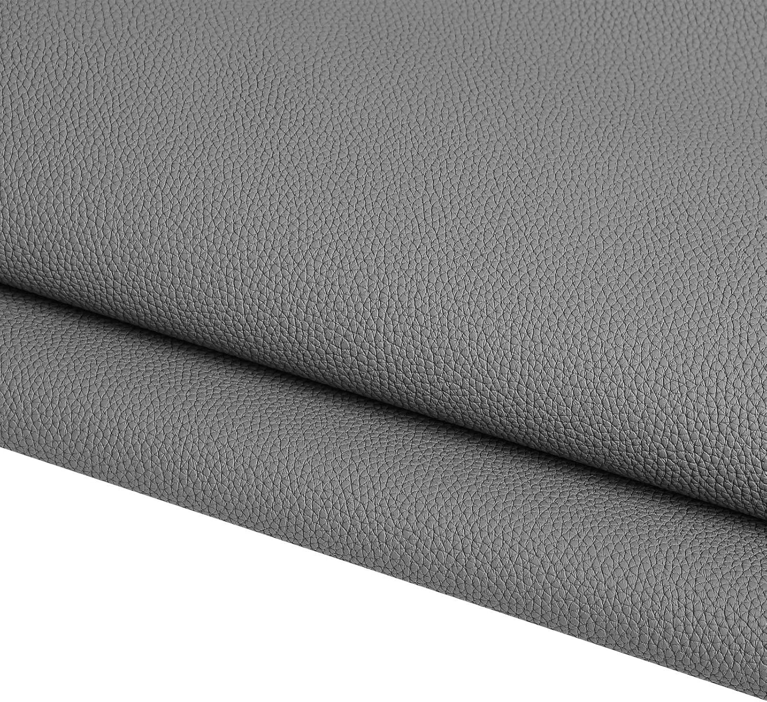 Marine Vinyl Faux Leather Upholstery Fabric 0.9 mm Thickness: Waterproof, Scratch-Resistant, Perfect for Upholstering Cars, Outdoor Yachts, and Home Furniture (Grey,Pre-Cut 2 Yards)