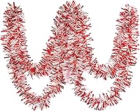 Vista 6 de YYCRAFT Guirnalda de oropel metálico de 6 yardas (3.5 pulgadas, azul rey/blanco)