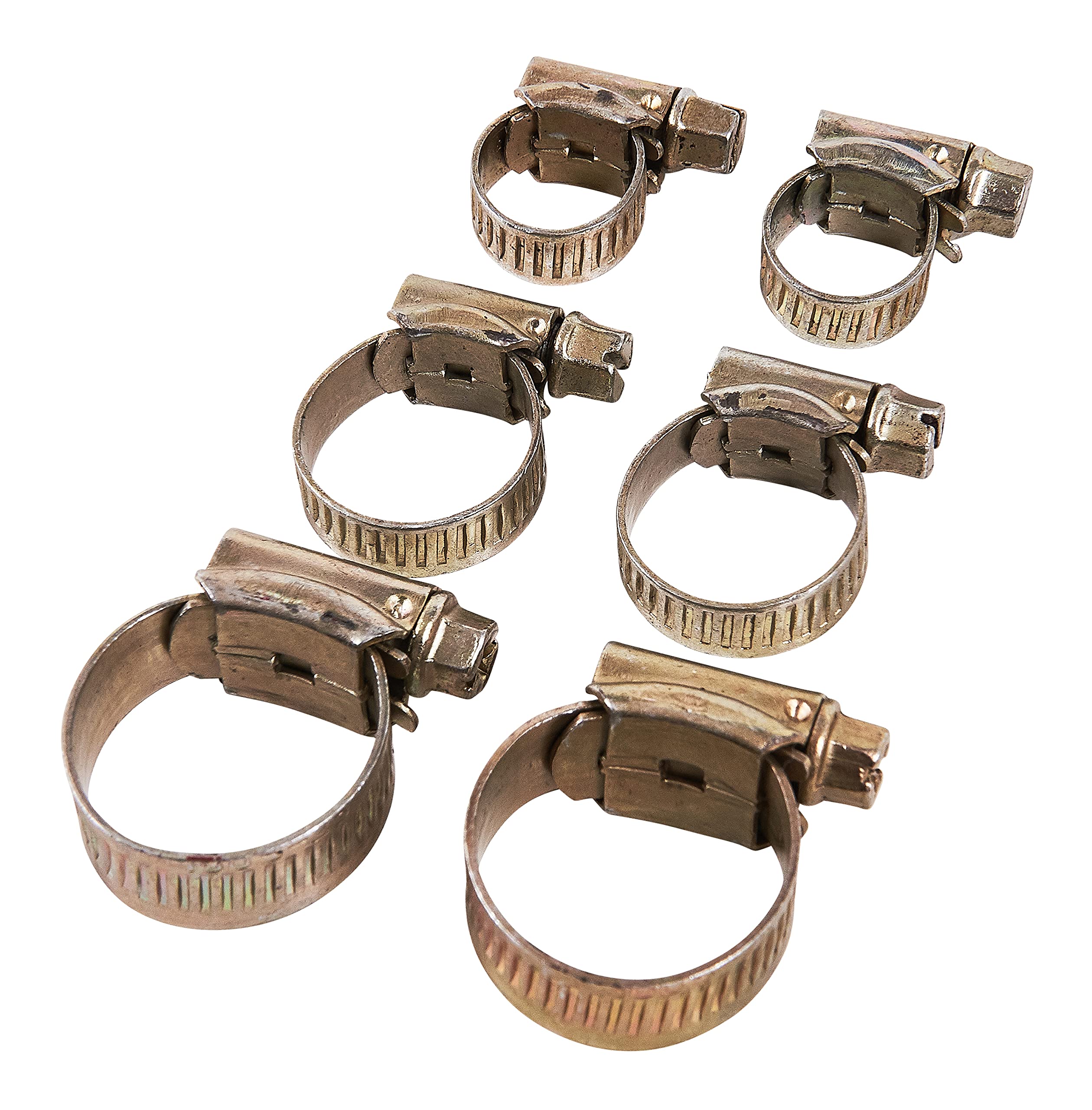 Amtech 6pc Hose Clip Set, Zinc Coated with Multiple Sizes, for Reliable Sealing in Garden and Household Applications.