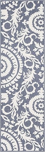 Vista 80 de Alysia - Alfombra de interior y exterior beige y crema, 3 pies 6 pulgadas x 5 pies 6 pulgadas