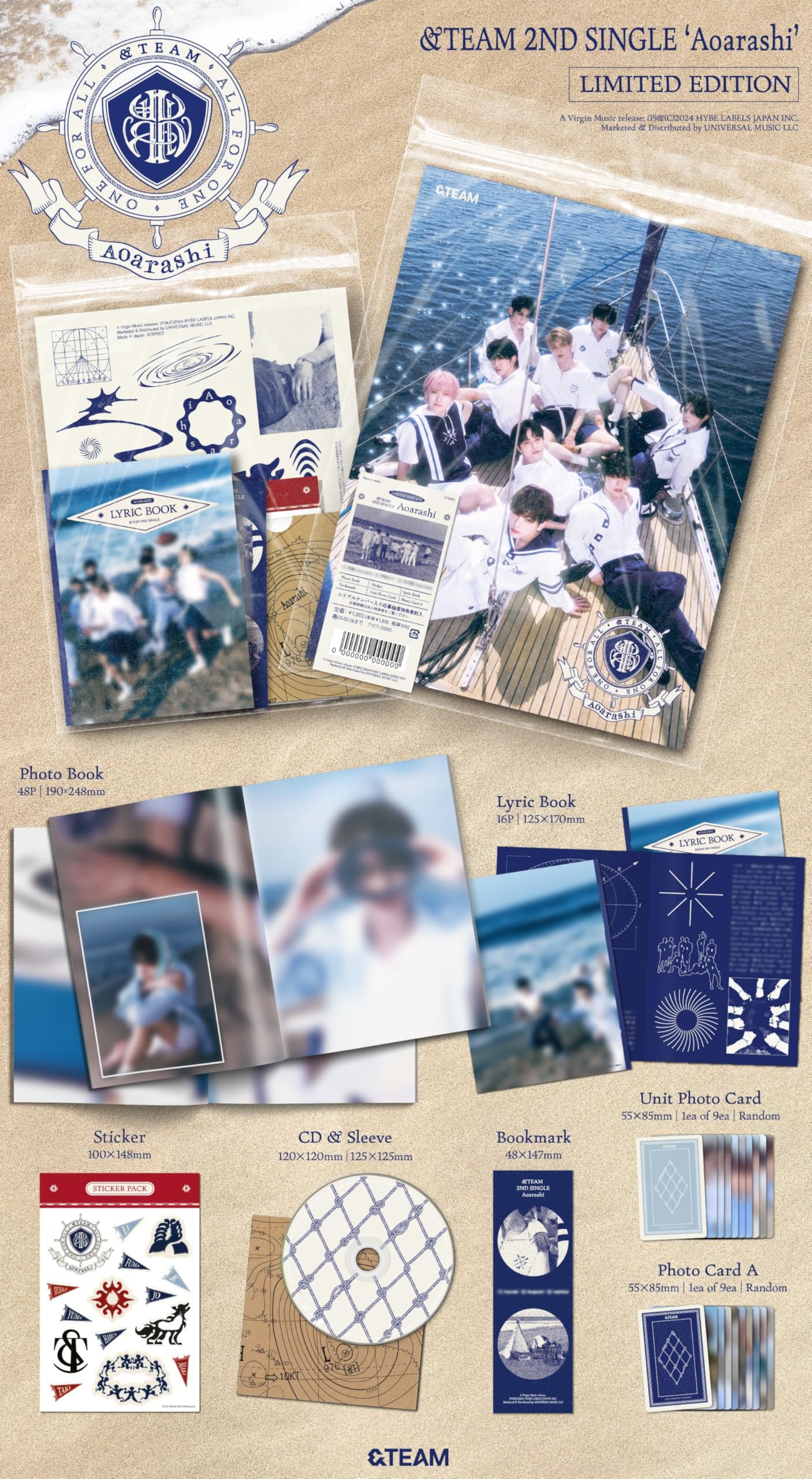 TEAM – Aoarashi [Limited Edition] (2nd Single Album) + POB – Bak Bak K-Pop Store