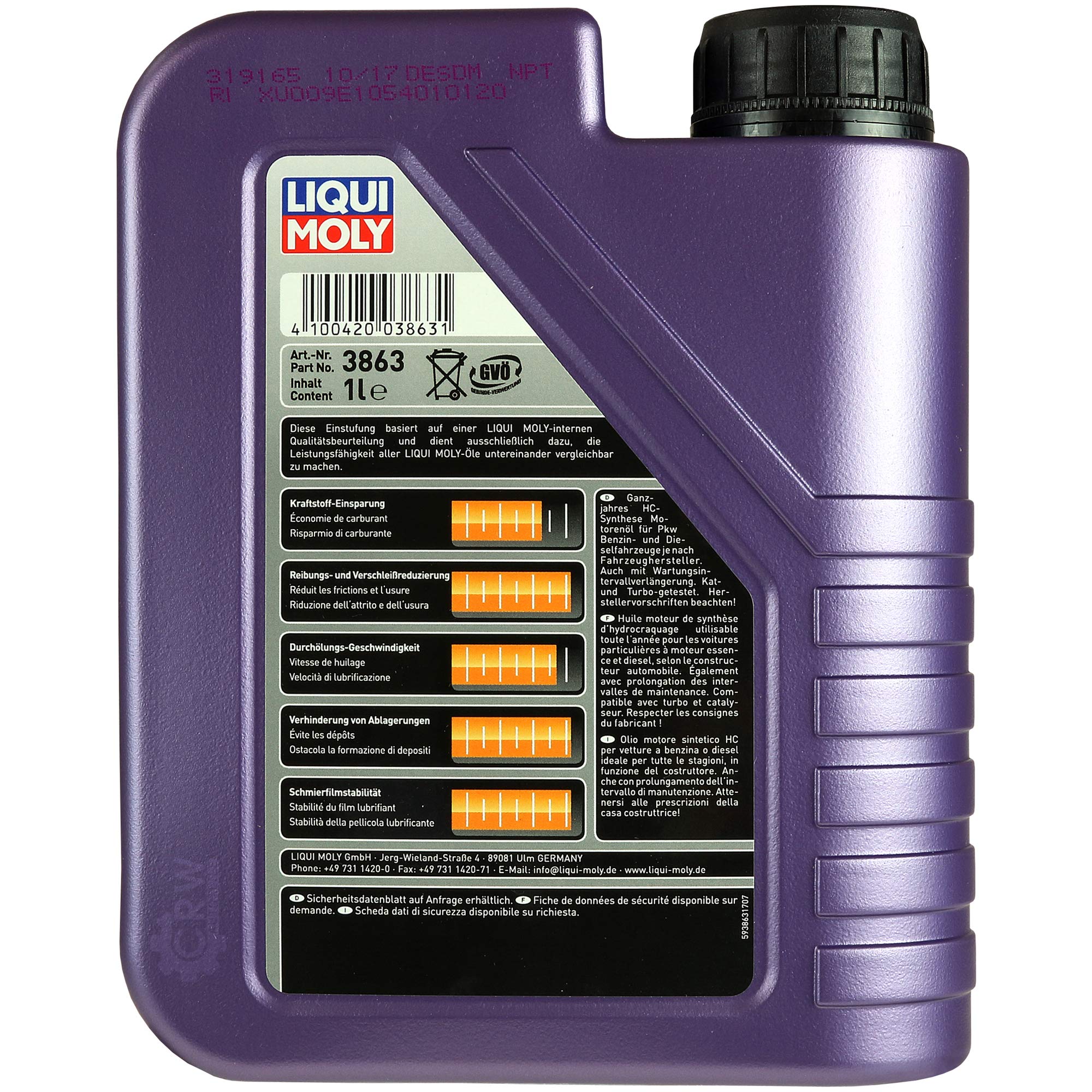 Pacchetto di ispezione 7L LM LL High Tech 5W-40 Olio Motore Auto + Filtro olio Uomo A5 Sportback
