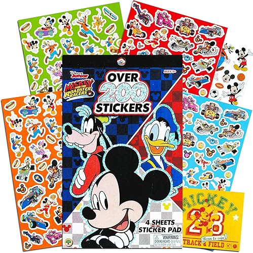 Disney - Cuaderno de pegatinas de Mickey Mouse con 216 pegatinas
