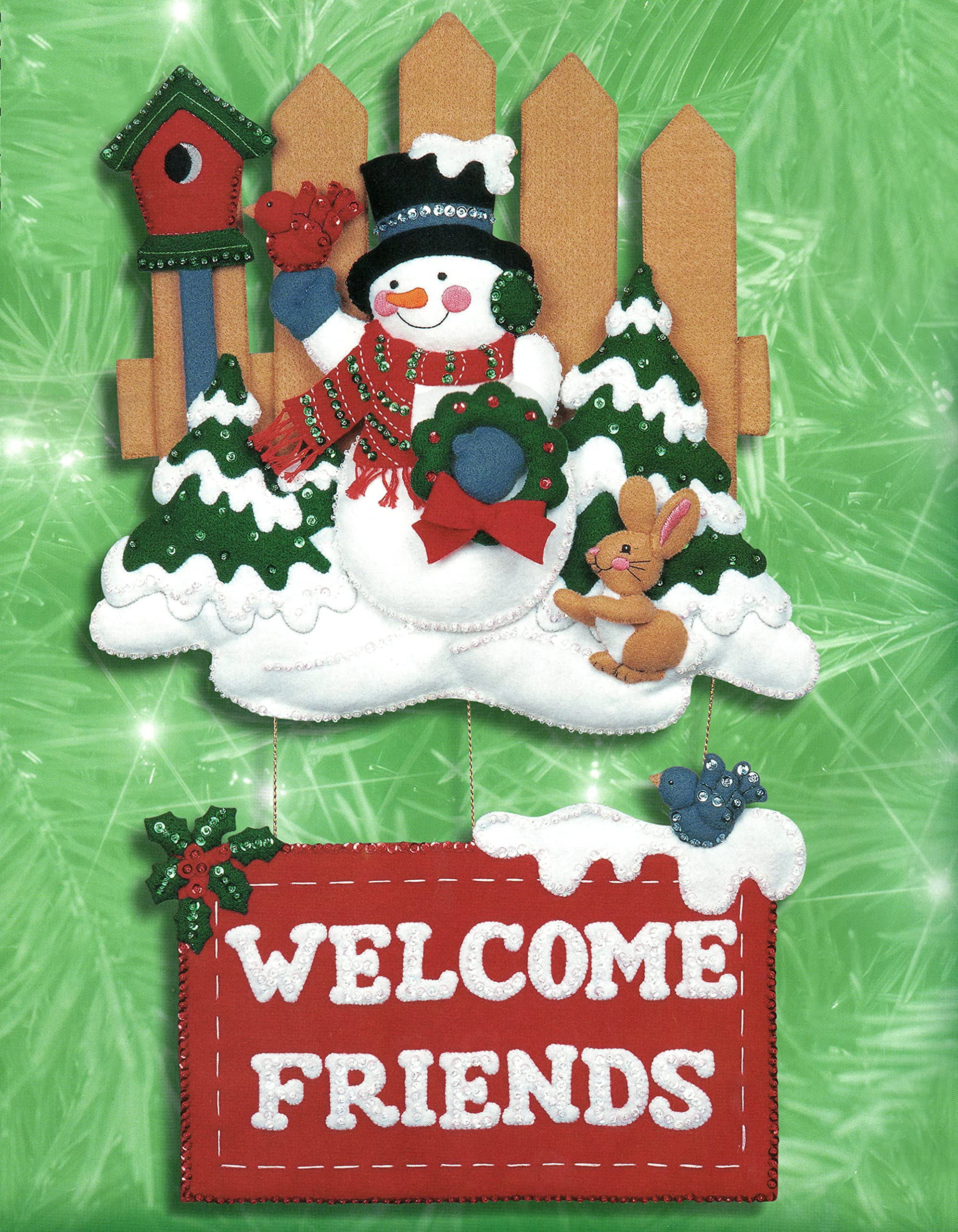 Bucilla 'Welcome Friends' Door Wall Hanging Felt Applique Kit