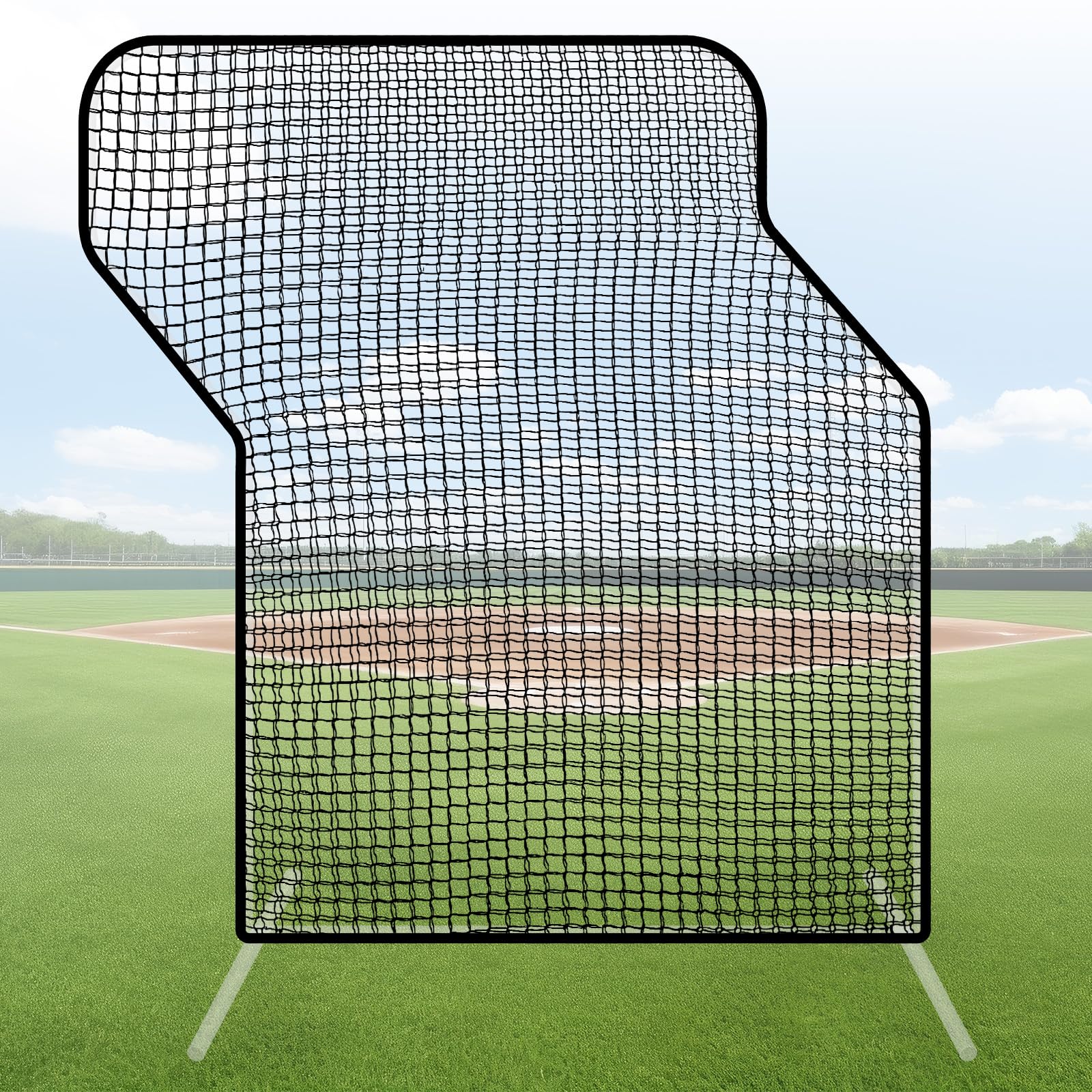Photo 1 of Chunm Replacement Net Only, Z-Shaped Baseball Hitting Replacement Net for 1.5in Diameter Tube, 7 x 7 ft, 45 Ply Heavy Duty Softball Pitching Protector for Outdoor Hitting Practice, Training Practice