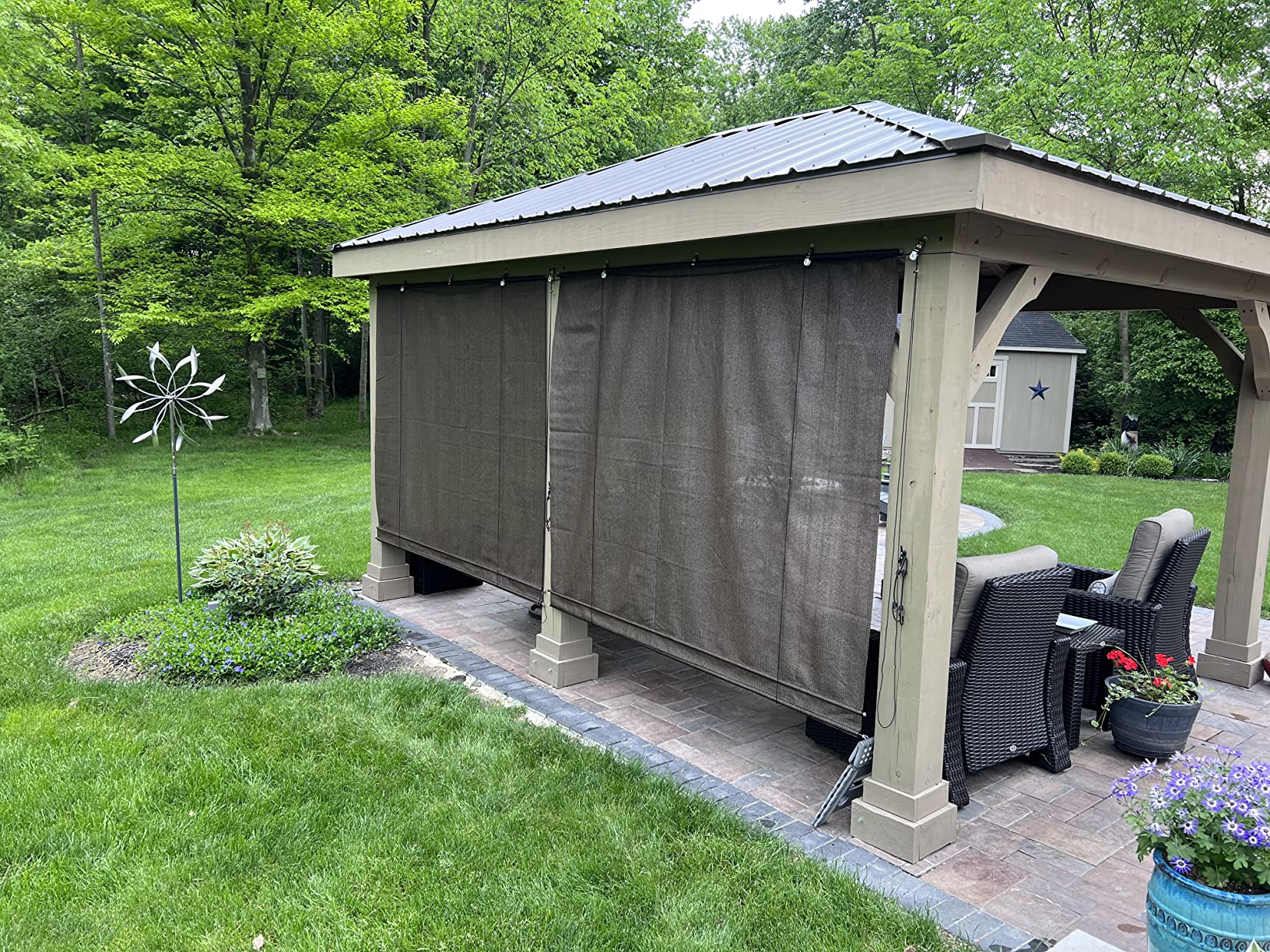 8/mo Finance Patio Paradise Roll up Shades Roller Shade 4'Wx6'H