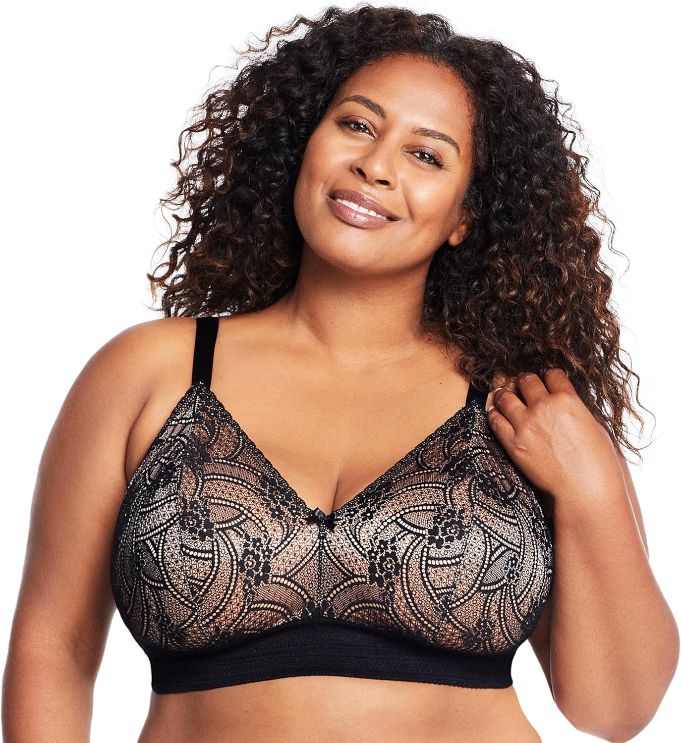 Glamorise Womens Luxe Lace Bralette Wirefree #7012 - Image 7