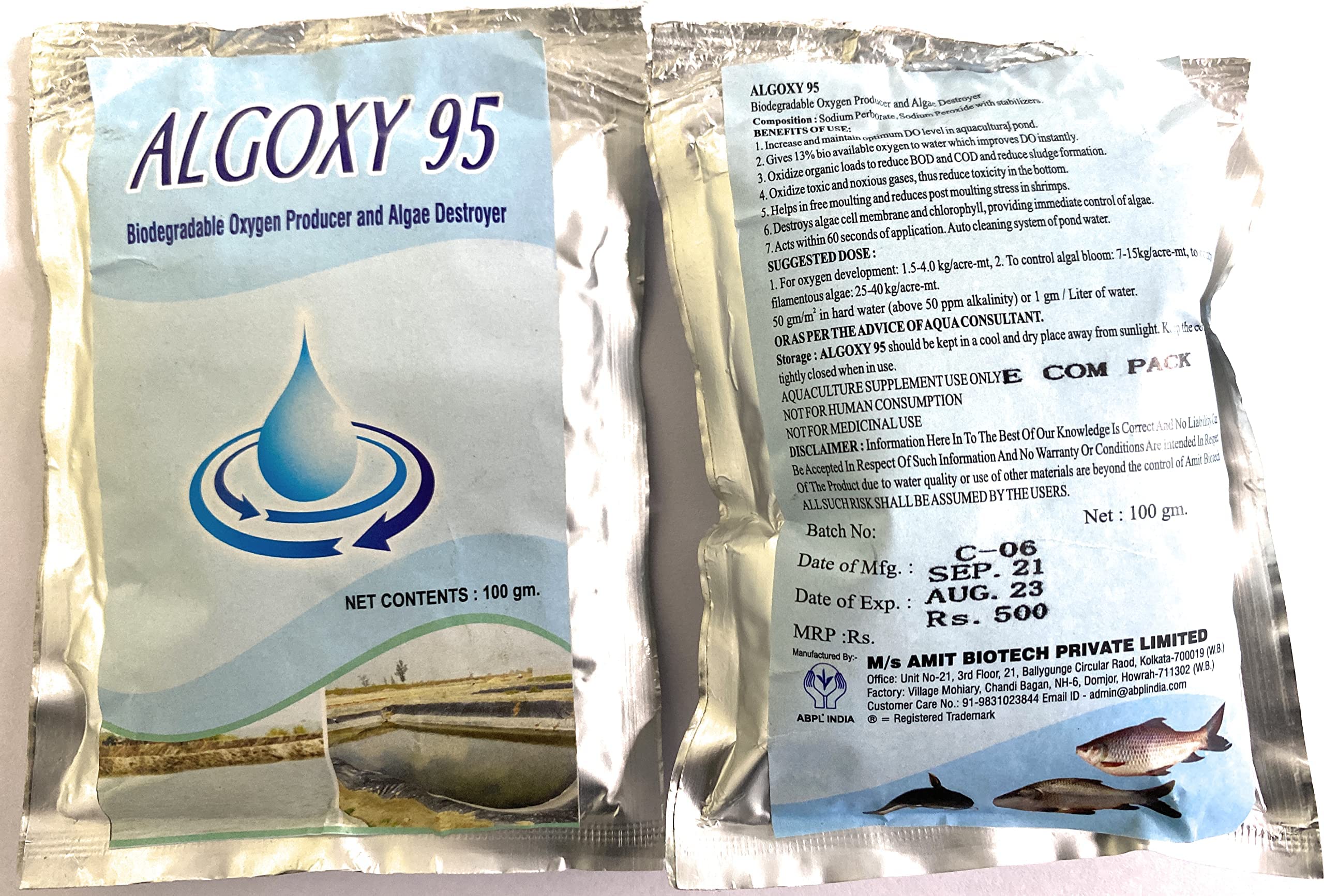 ALG-OXY95 Oxygen Producer and Algae Control White granules koi tilapia Fish Farm 100 gm -1 kg (100 gm) (B09P8B5V89) Amazon Price History, Amazon Price Tracker