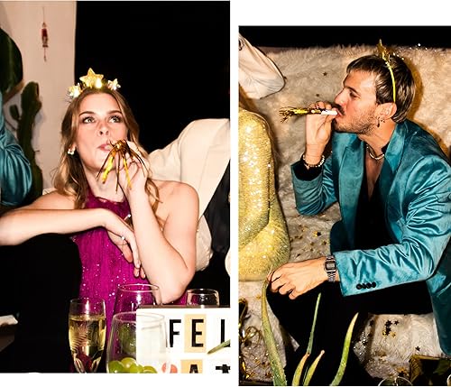 Miniatura 4 de 4E's Novelty NYE Noisemakers - Paquete de 50 suministros de fiesta de Nochevieja a granel para adultos y niños, regalos de fiesta para adultos y