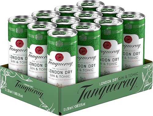 Tanqueray Ginebras London Dry Gin y Tonic 250 ml x 12