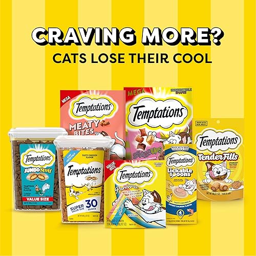 Miniatura 10 de Temptations Creamy Puree - Sorpresas para gatos sabor a hígado de res, bolsas de 0.42 onzas, 16 unidades