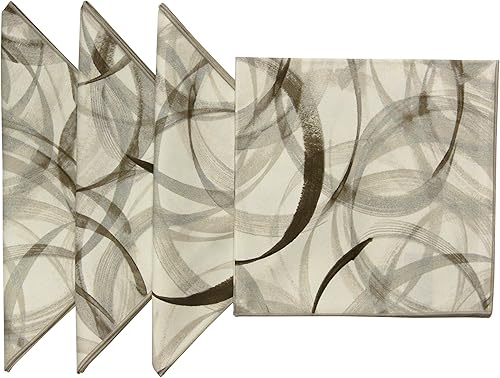 Servilletas de tela de 18.0 x 18.0in, diseño de círculos grises, color marrón y marrón