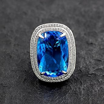 Uloveido Anillos De Compromiso Chapados En Platino, Anillos