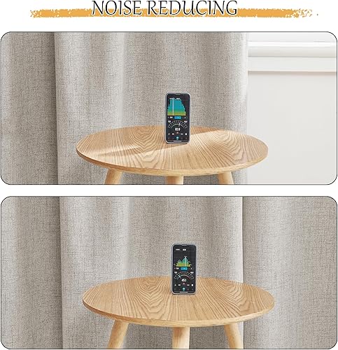 Miniatura 5 de StangH - Cortinas 100% opacas para dormitorio, cortinas de lino natural beige de 84 pulgadas de largo, cortinas aisladas térmicamente sólidas estilo