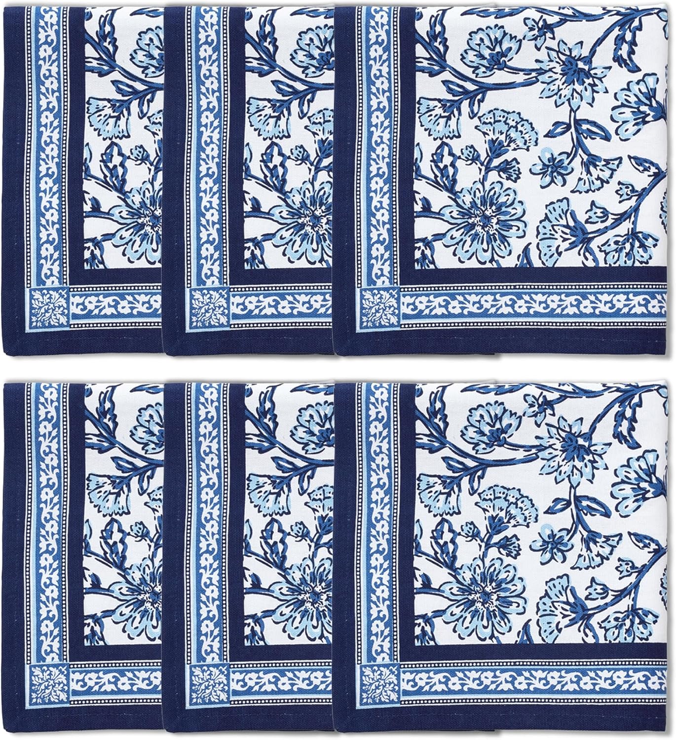 Servilletas de Tela Encasa XO Indigo-02 6 Unidades