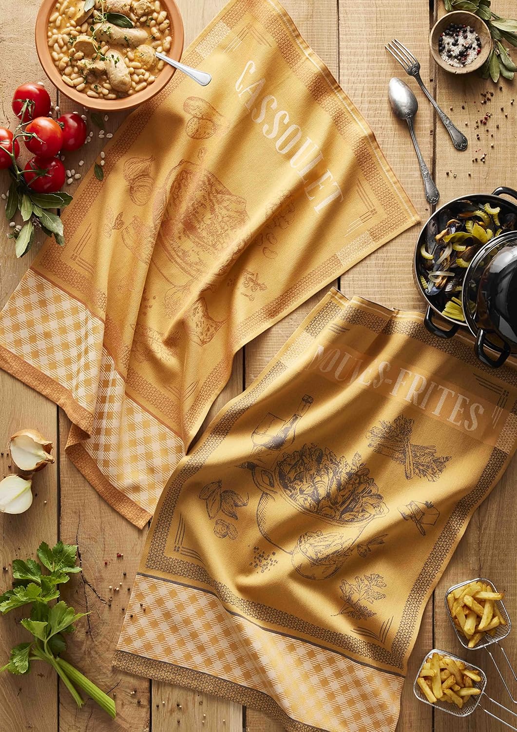 Coucke French Cotton Jacquard Towel (Moules Frites)