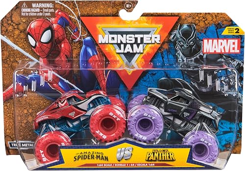 Monster Jam, Monster Trucks Marvel Officiels en métal moulé Spider-Man Vs. Black