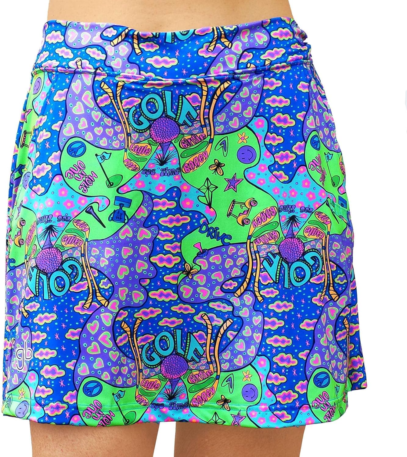 Golf Bella Women’s Straight Golf Skort – Lightweight Stretch Athletic Skirt with Built-in Shorts & Pockets Groovy