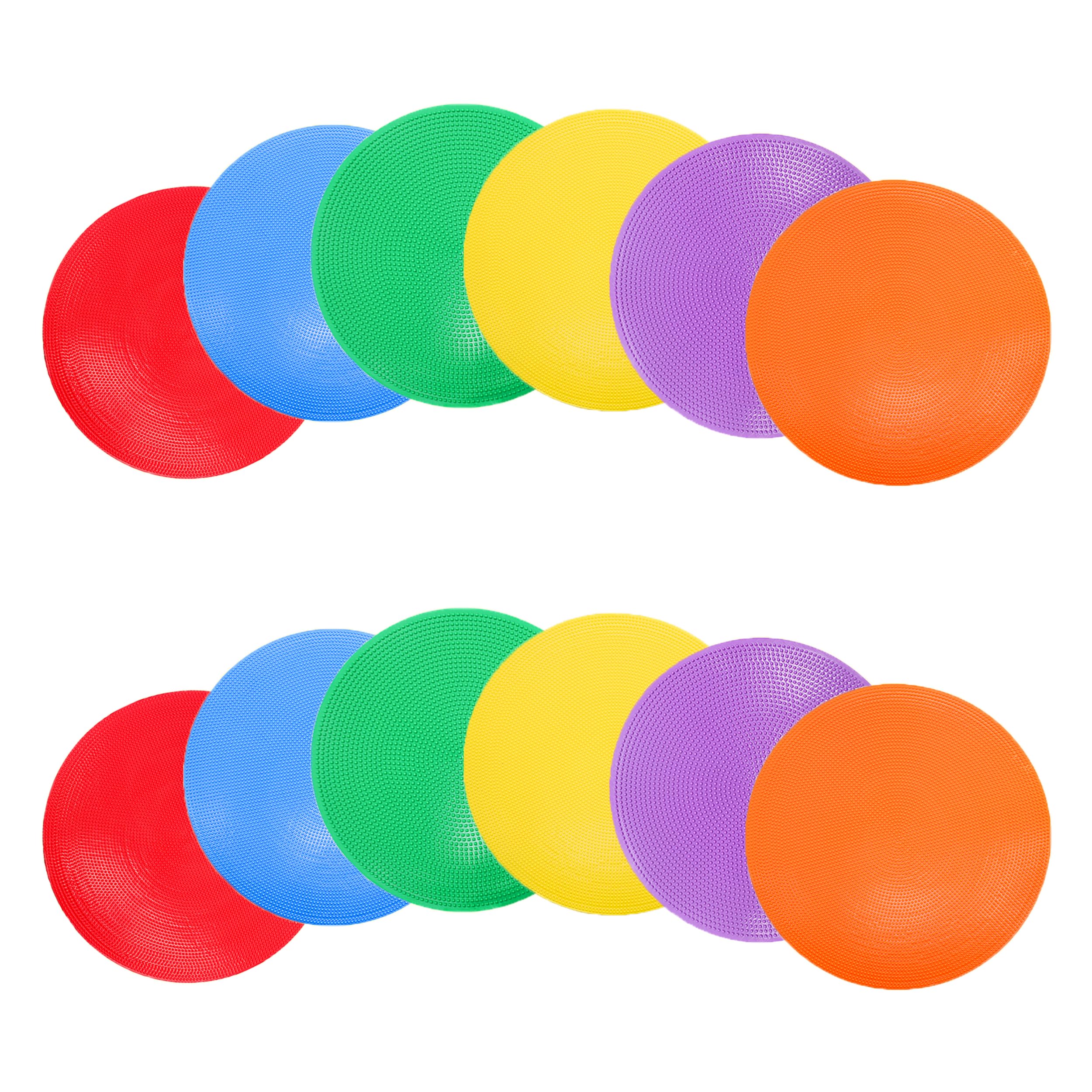 Willbetoper 9inch Spot Markers, 12Pack Non Slip Rubber Agility Markers Flat Field Cones for Soccer Basketball Sports Speed Agility Training and School Exercise